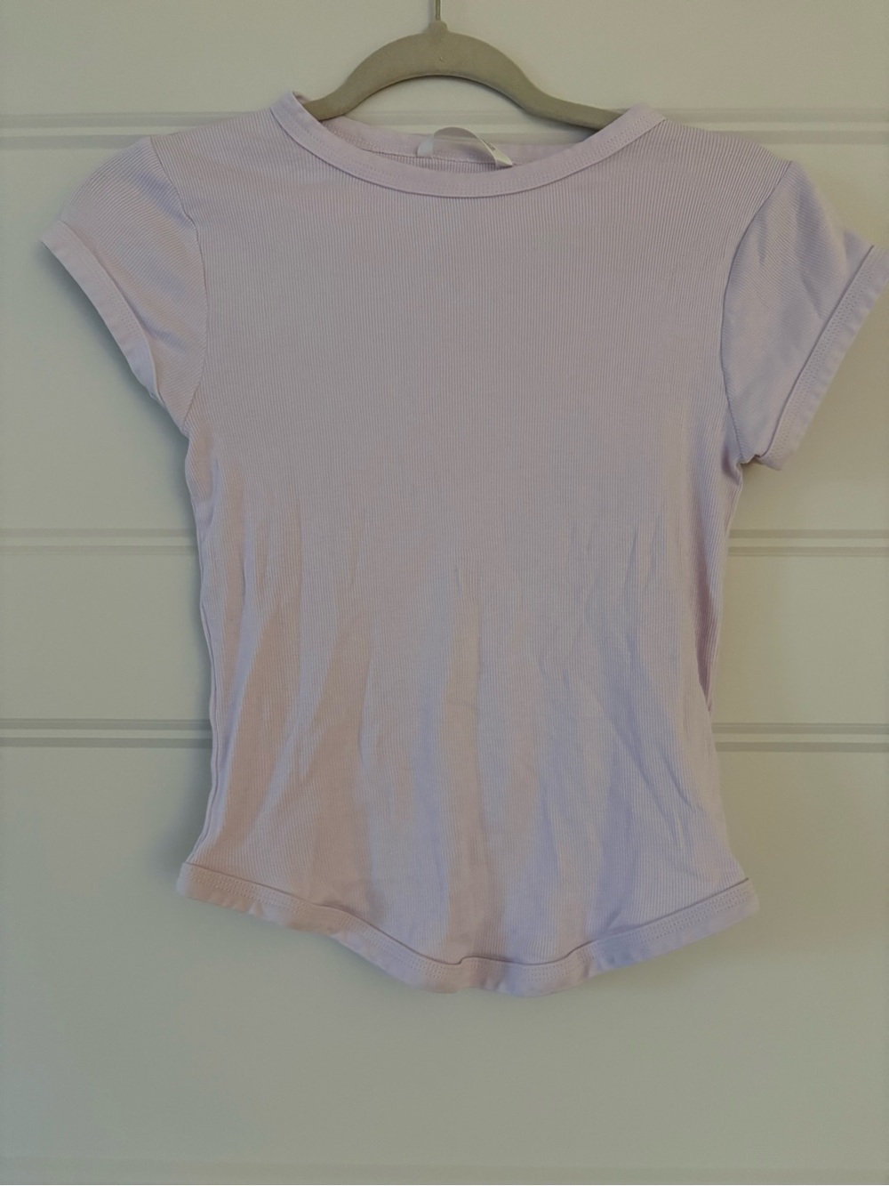Zara Short Sleeve Ribbed Tee - Light Lavender